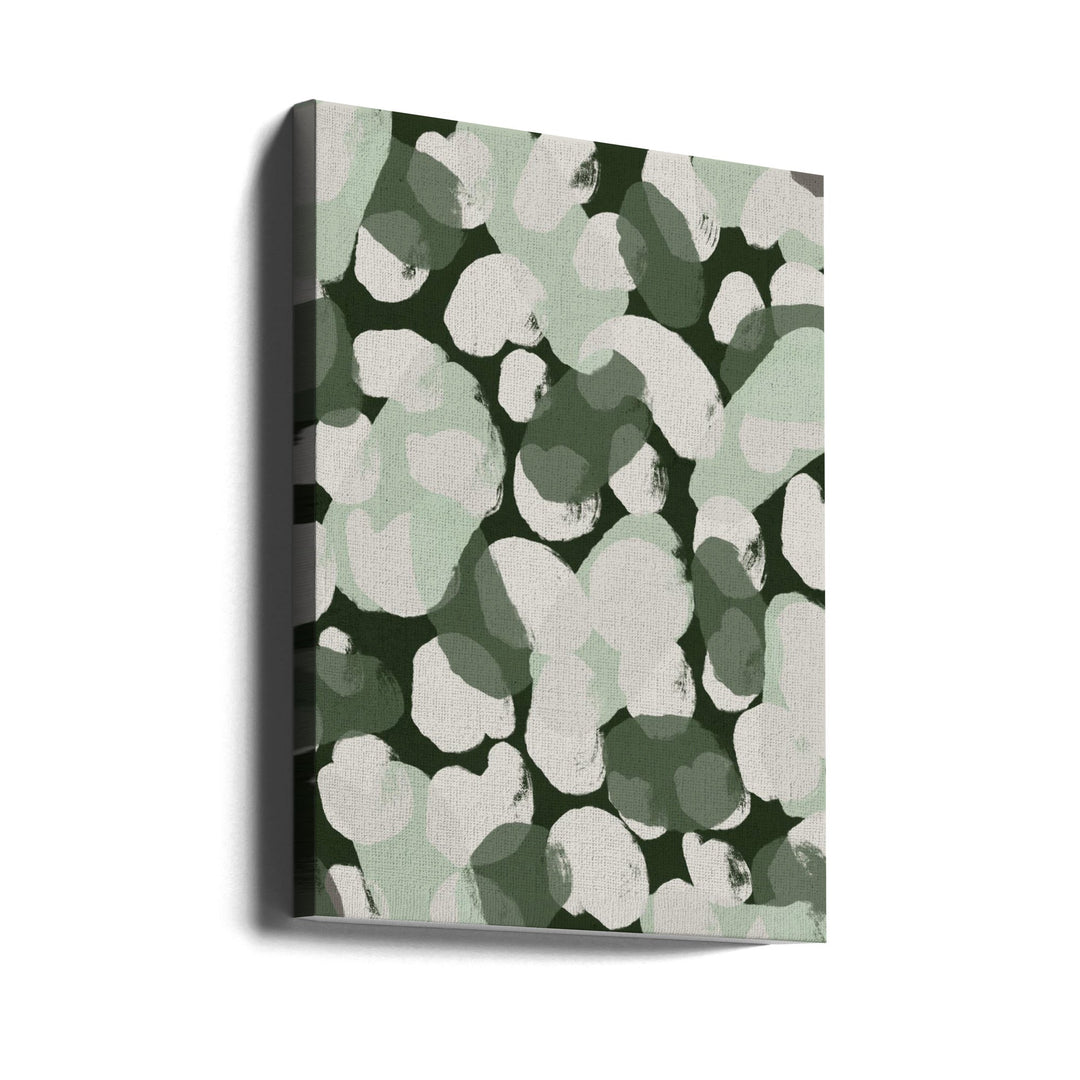 Green Round Strokes Pattern - Stretched Canvas, Poster or Fine Art Print I Heart Wall Art