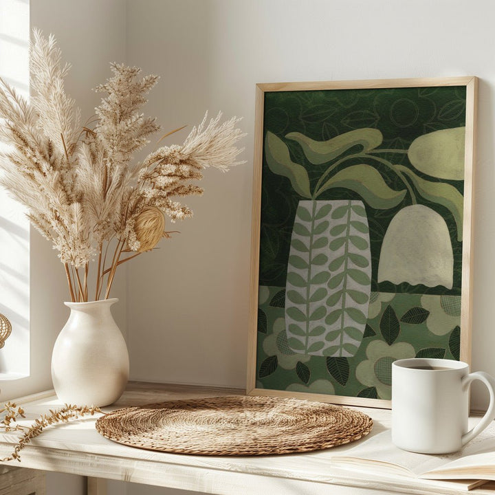 Green Tulip Still Life - Stretched Canvas, Poster or Fine Art Print - I Heart Wall Art - Poster Print, Canvas Print or Framed Art Print