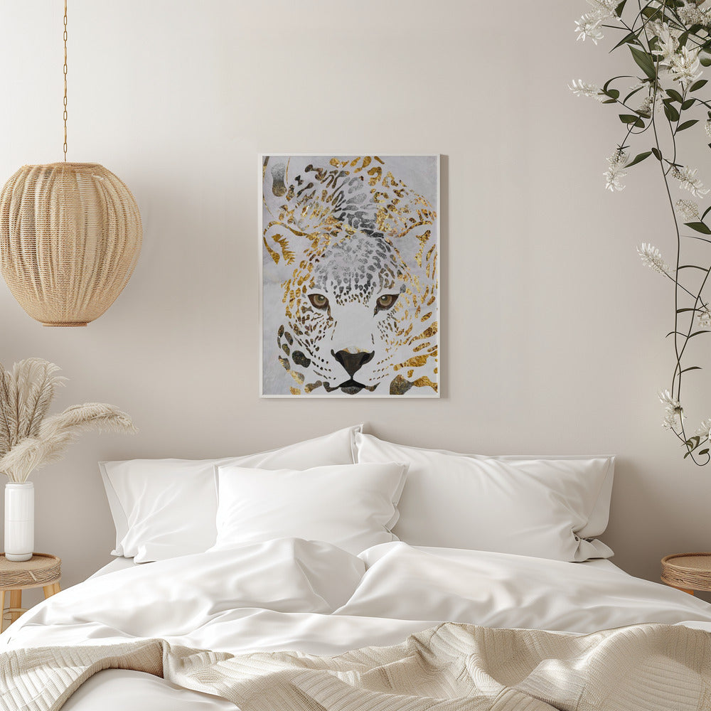 Grunge jaguar gold - Stretched Canvas, Poster or Fine Art Print I Heart Wall Art