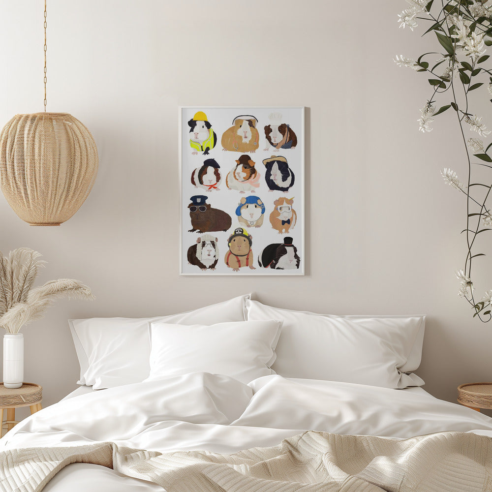 Guinea Pig Working Hr - Stretched Canvas, Poster or Fine Art Print I Heart Wall Art