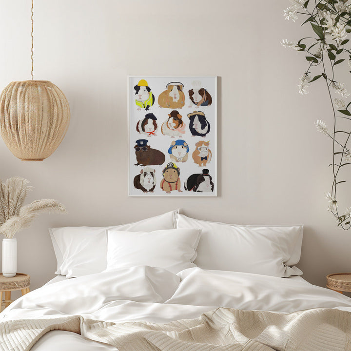 Guinea Pig Working Hr - Stretched Canvas, Poster or Fine Art Print I Heart Wall Art