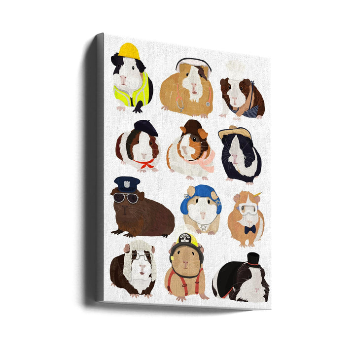 Guinea Pig Working Hr - Stretched Canvas, Poster or Fine Art Print I Heart Wall Art