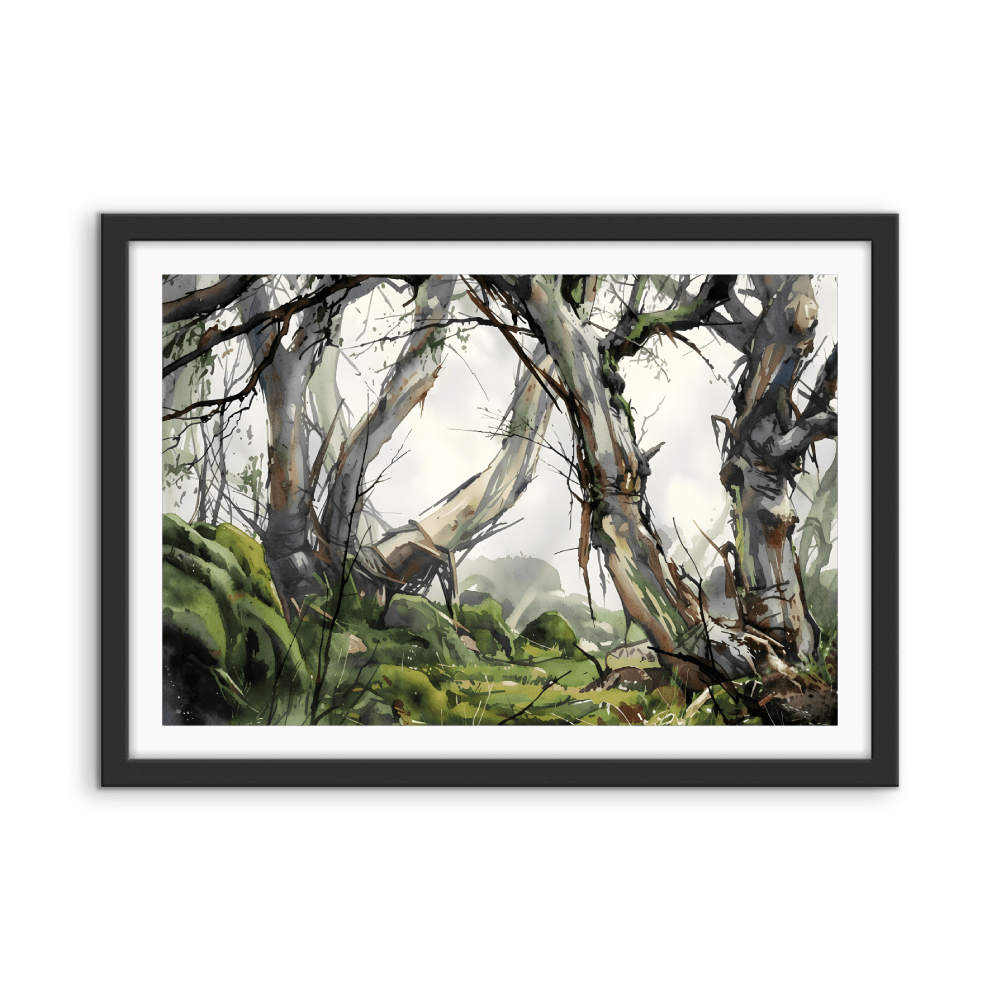 Gully - Watercolour Australian Eucalyptus Bush Nature Art Print - I Heart Wall Art - Poster Print, Canvas Print or Framed Art Print