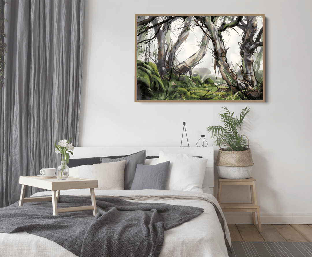 Gully - Watercolour Australian Eucalyptus Bush Nature Art Print - I Heart Wall Art - Poster Print, Canvas Print or Framed Art Print