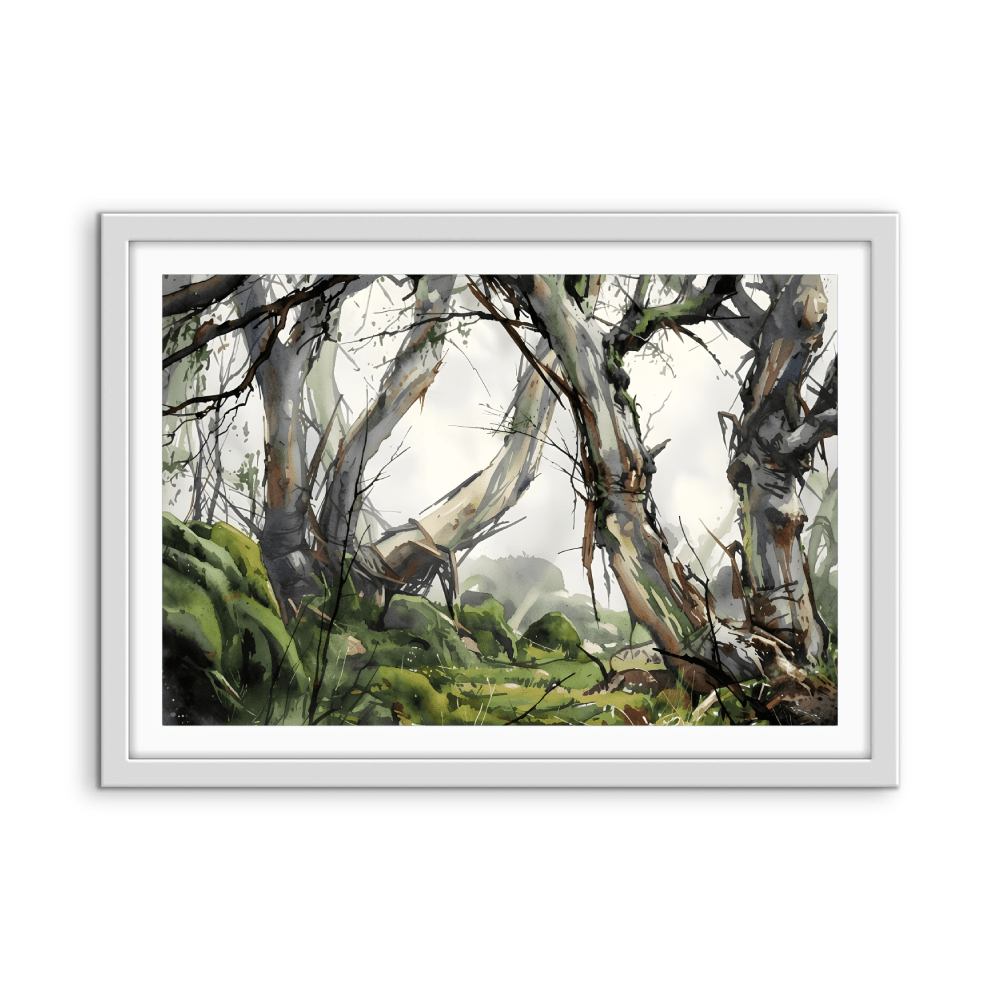 Gully - Watercolour Australian Eucalyptus Bush Nature Art Print - I Heart Wall Art - Poster Print, Canvas Print or Framed Art Print