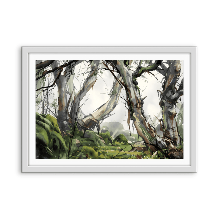 Gully - Watercolour Australian Eucalyptus Bush Nature Art Print - I Heart Wall Art - Poster Print, Canvas Print or Framed Art Print