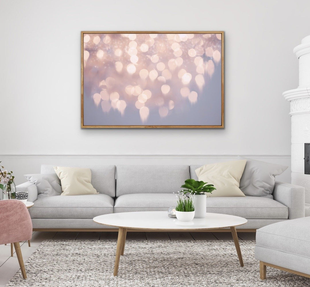 Gutter To The Stars Pink Bokeh Framed Wall Art Canvas Print - I Heart Wall Art