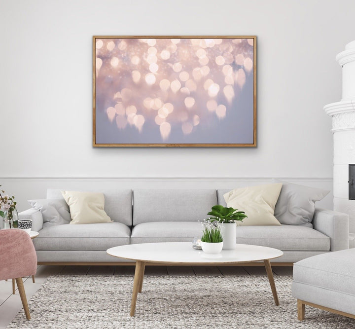 Gutter To The Stars Pink Bokeh Framed Wall Art Canvas Print - I Heart Wall Art