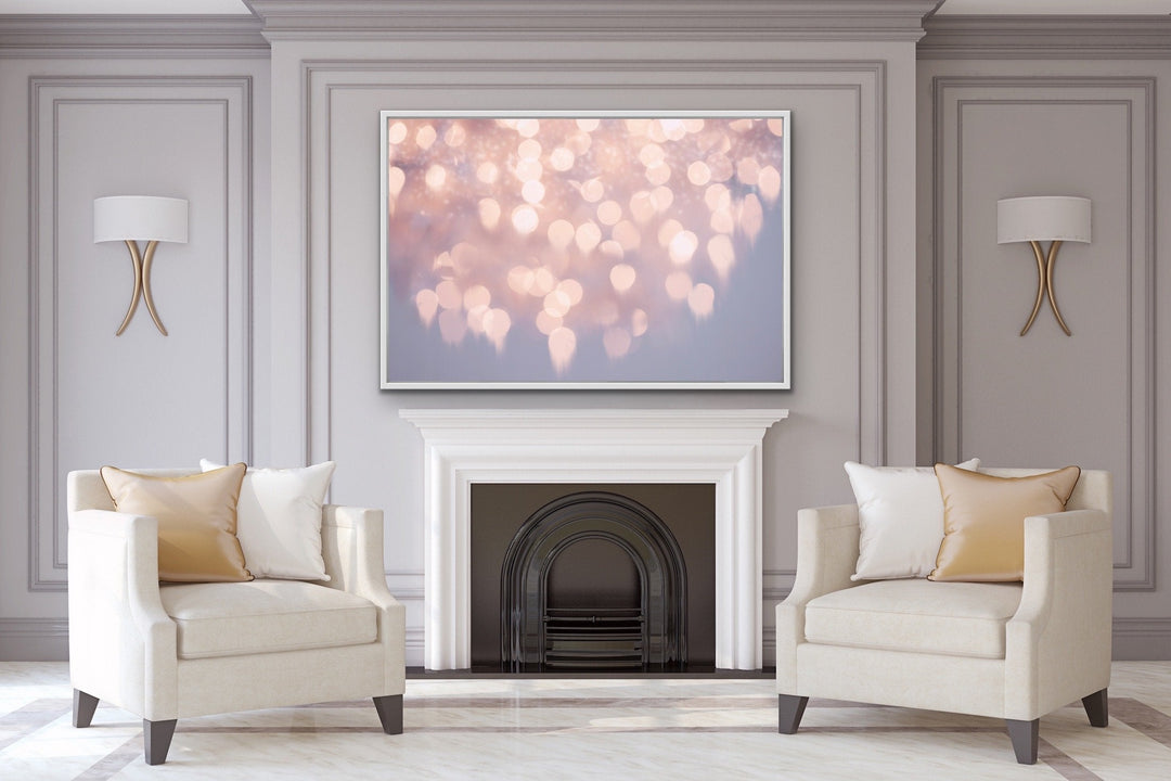 Gutter To The Stars Pink Bokeh Framed Wall Art Canvas Print - I Heart Wall Art