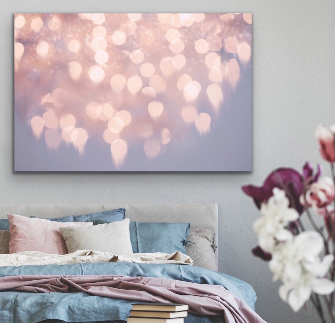 Gutter To The Stars Pink Bokeh Framed Wall Art Canvas Print - I Heart Wall Art