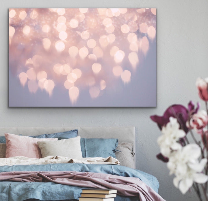Gutter To The Stars Pink Bokeh Framed Wall Art Canvas Print - I Heart Wall Art