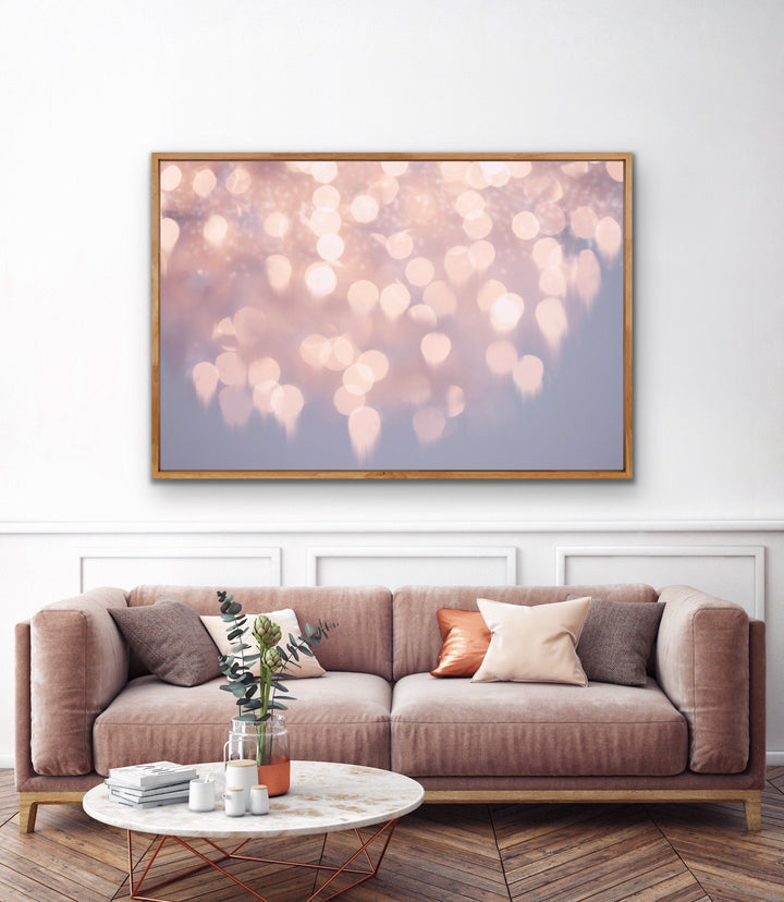 Gutter To The Stars Pink Bokeh Framed Wall Art Canvas Print - I Heart Wall Art