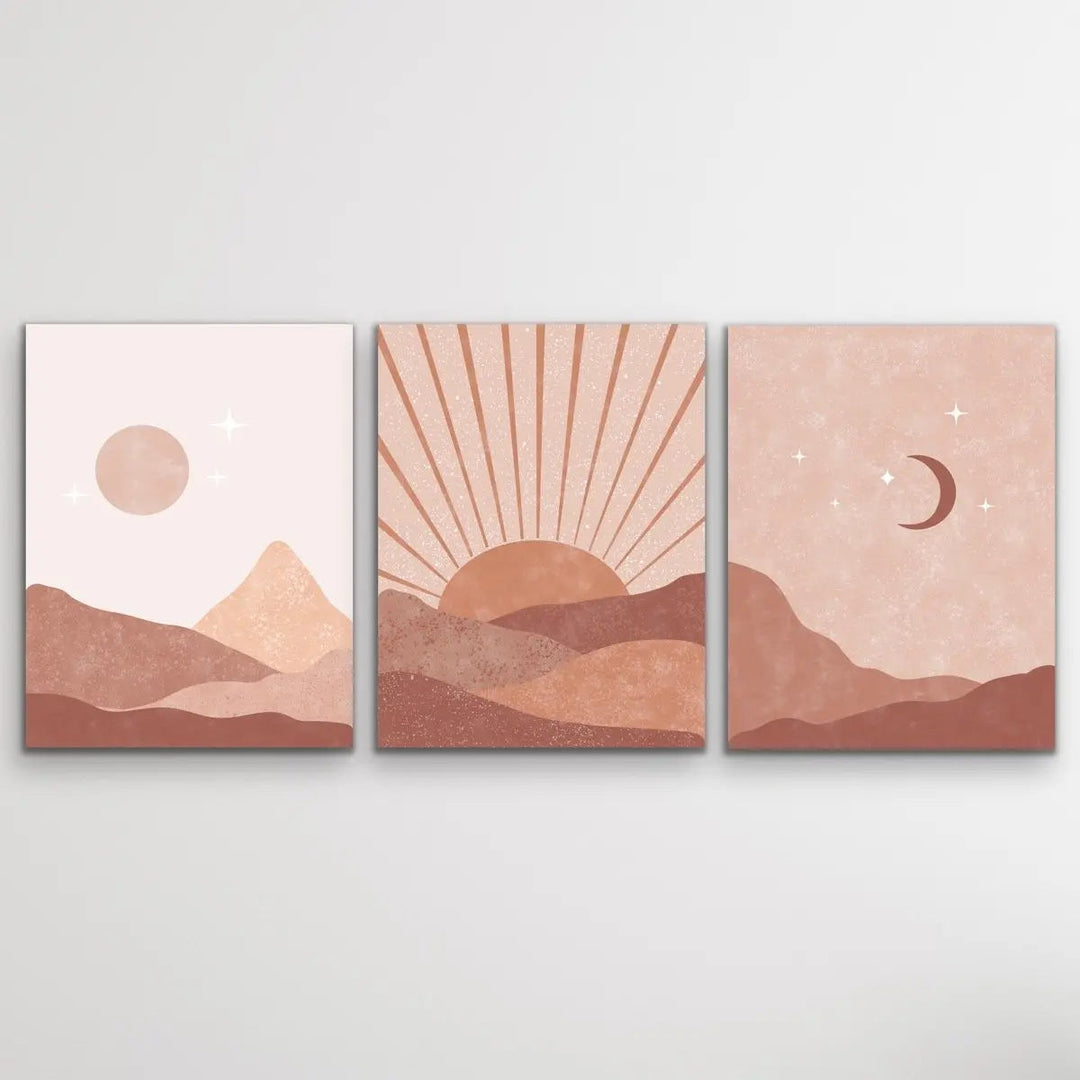 Gypsy Dreams - Three Piece Bohemian Boho Print Set Triptych - I Heart Wall Art