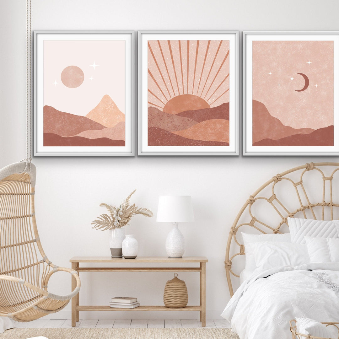 Gypsy Dreams - Three Piece Bohemian Boho Print Set Triptych - I Heart Wall Art