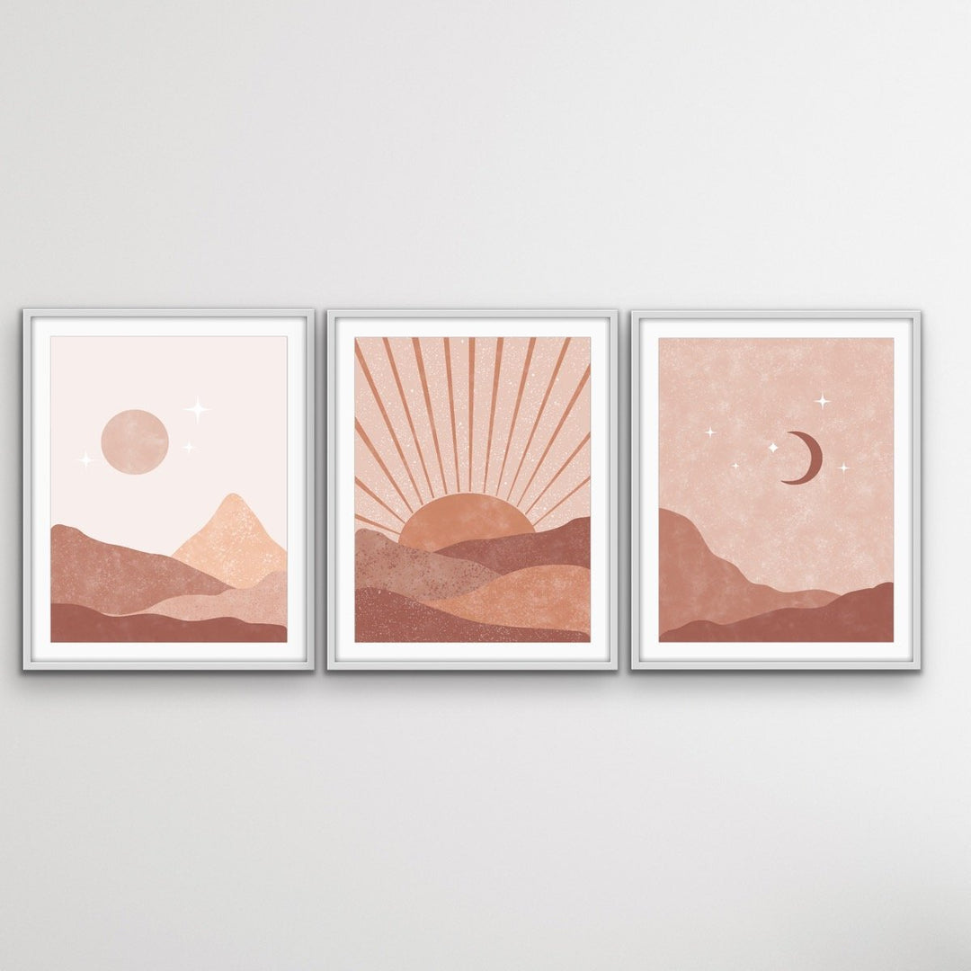 Gypsy Dreams - Three Piece Bohemian Boho Print Set Triptych - I Heart Wall Art