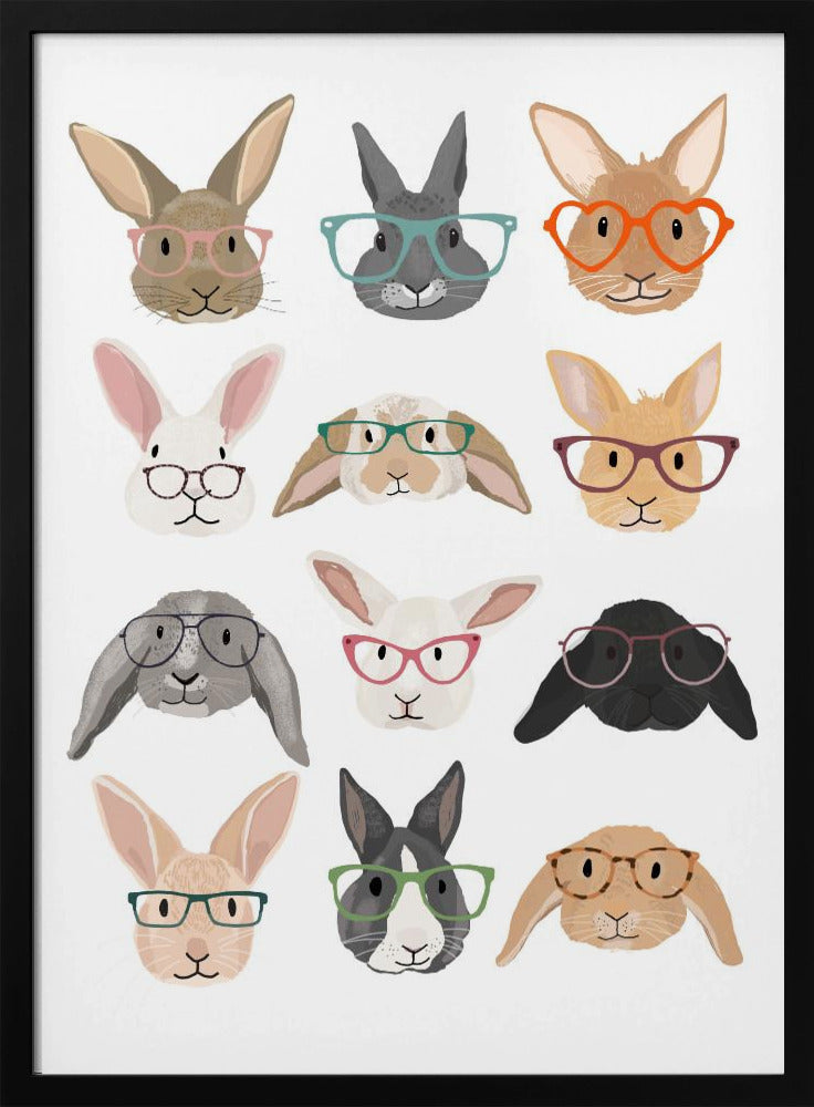H Rabbits 2 - Stretched Canvas, Poster or Fine Art Print I Heart Wall Art