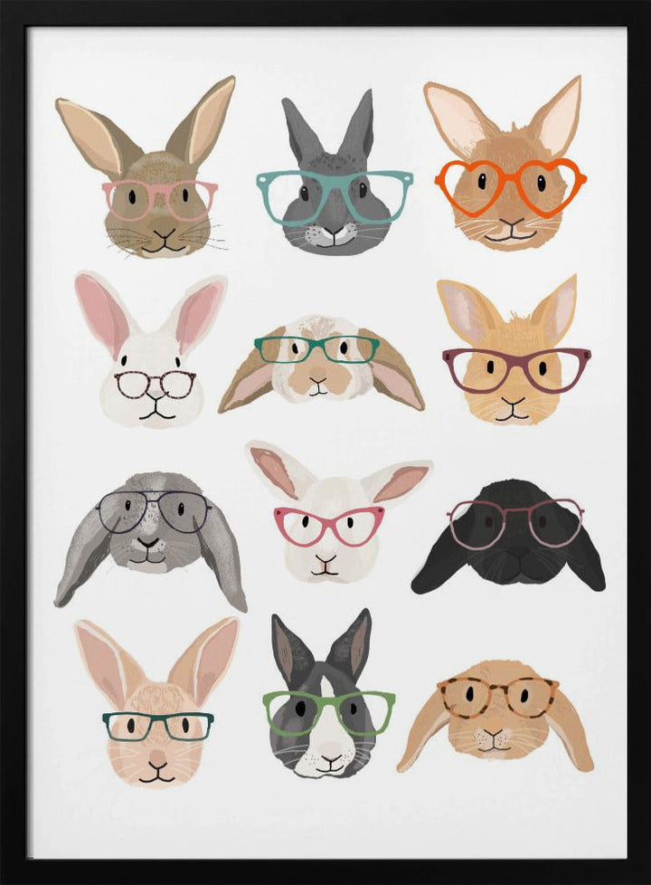 H Rabbits 2 - Stretched Canvas, Poster or Fine Art Print I Heart Wall Art