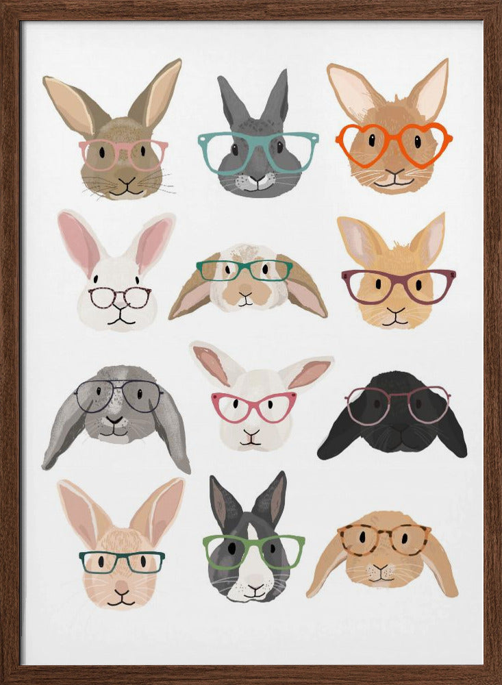H Rabbits 2 - Stretched Canvas, Poster or Fine Art Print I Heart Wall Art