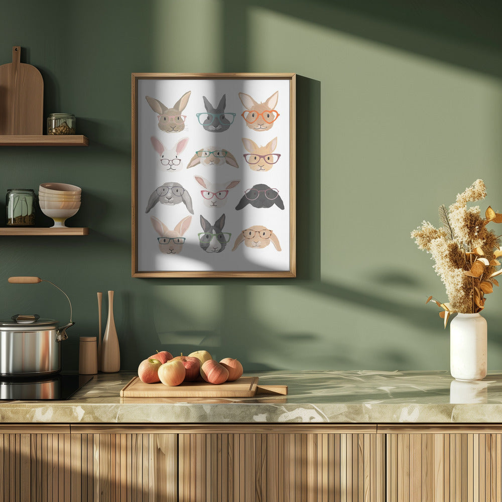 H Rabbits 2 - Stretched Canvas, Poster or Fine Art Print I Heart Wall Art