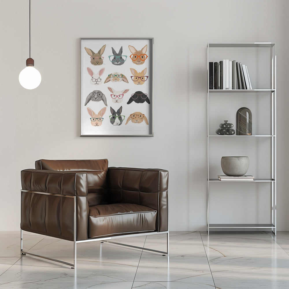 H Rabbits 2 - Stretched Canvas, Poster or Fine Art Print I Heart Wall Art