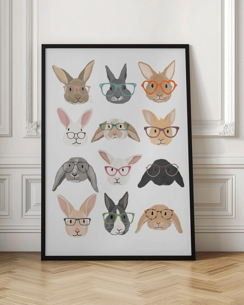 H Rabbits 2 - Stretched Canvas, Poster or Fine Art Print I Heart Wall Art
