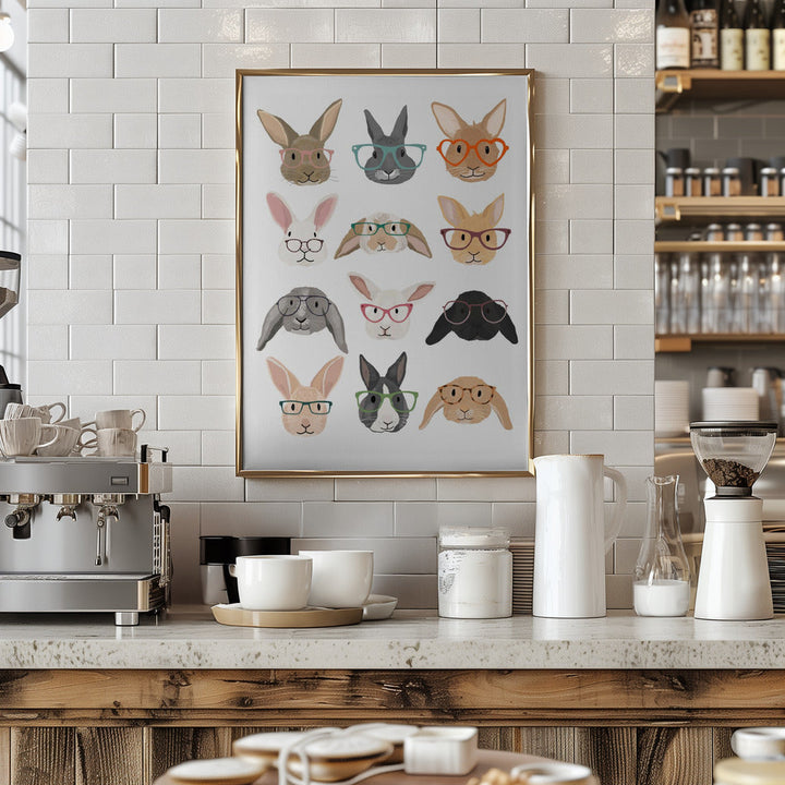 H Rabbits 2 - Stretched Canvas, Poster or Fine Art Print I Heart Wall Art