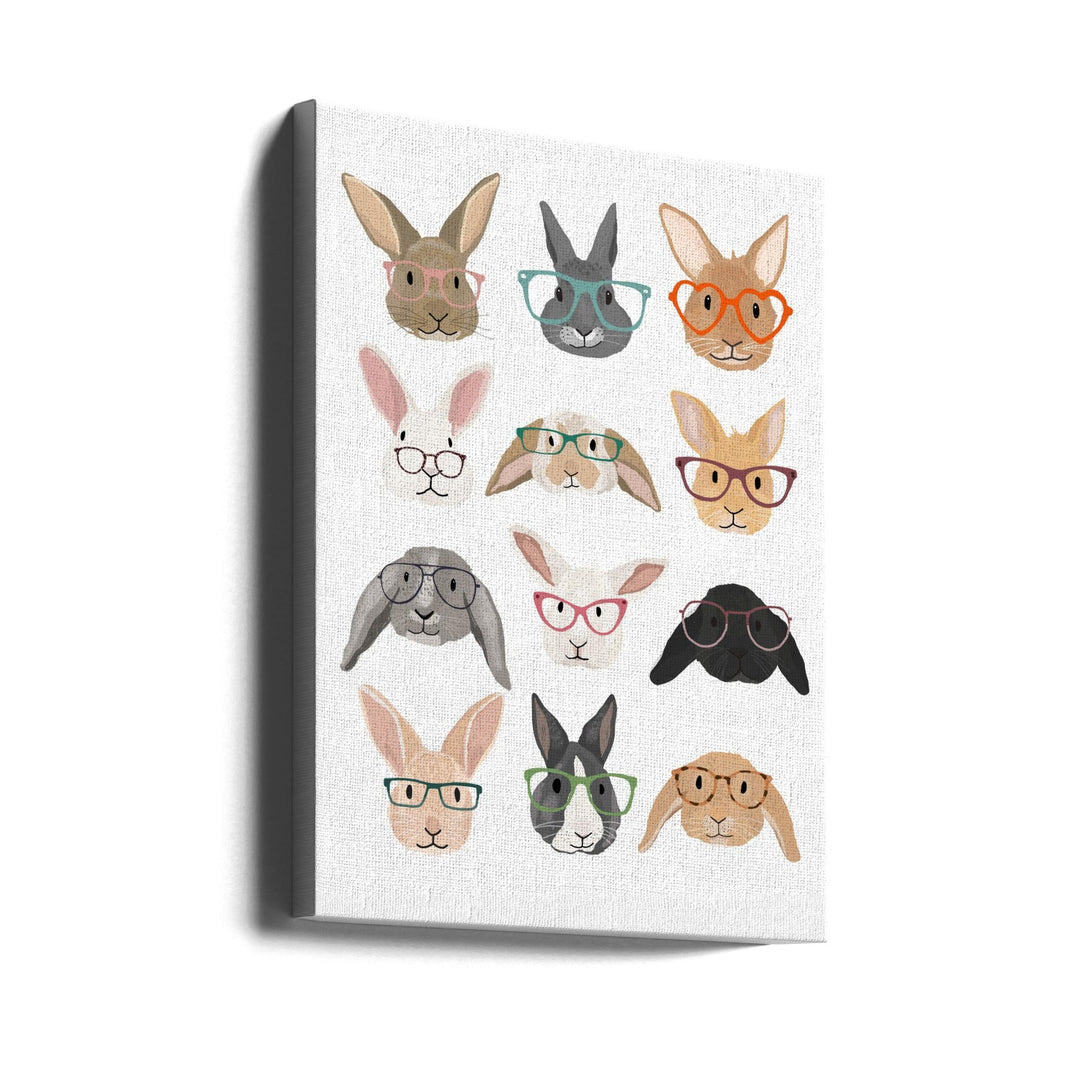 H Rabbits 2 - Stretched Canvas, Poster or Fine Art Print I Heart Wall Art