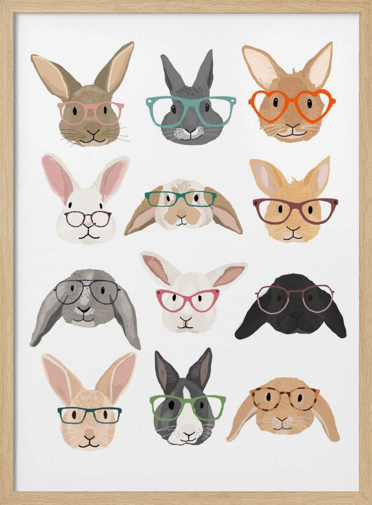 H Rabbits 2 - Stretched Canvas, Poster or Fine Art Print I Heart Wall Art