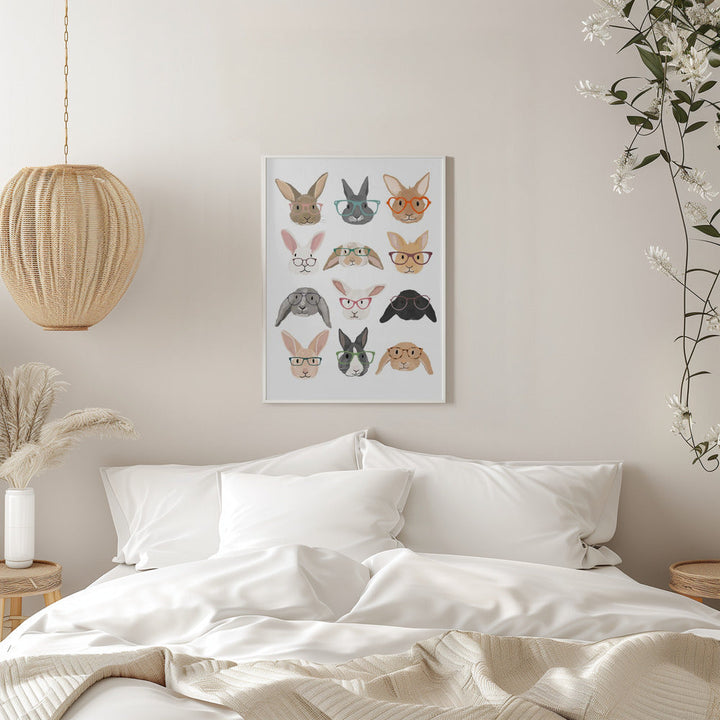 H Rabbits 2 - Stretched Canvas, Poster or Fine Art Print I Heart Wall Art