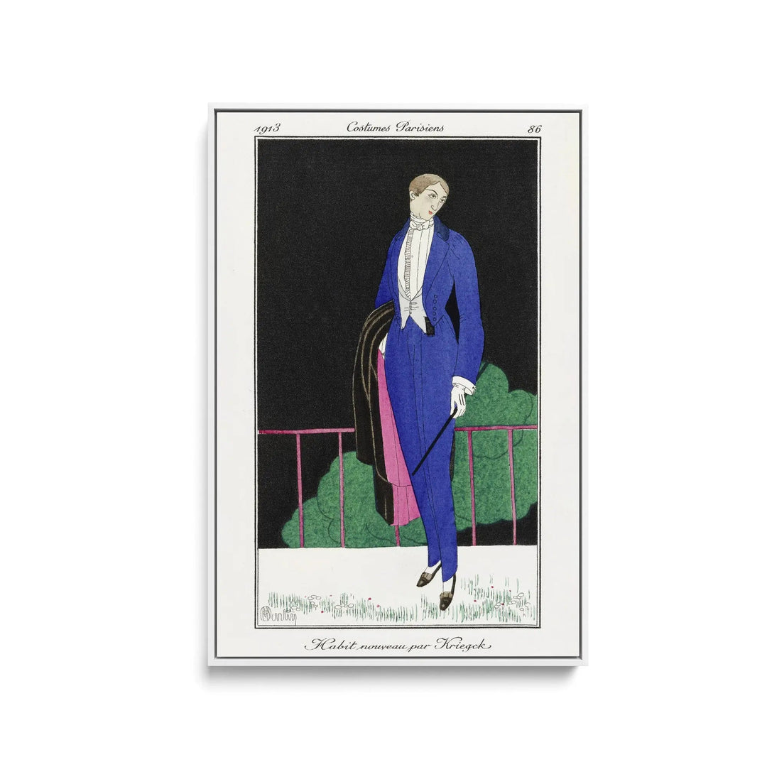 Habit nouveau par Kriegck (1913) by Charles Martin - Stretched Canvas Print or Framed Fine Art Print - Artwork I Heart Wall Art Australia 