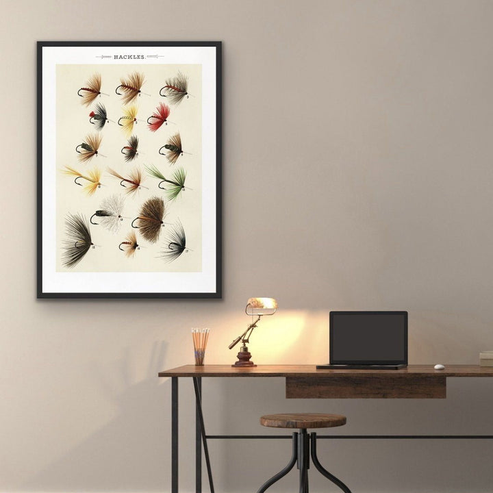 Hackles - Vintage Fly Fishing Poster - I Heart Wall Art