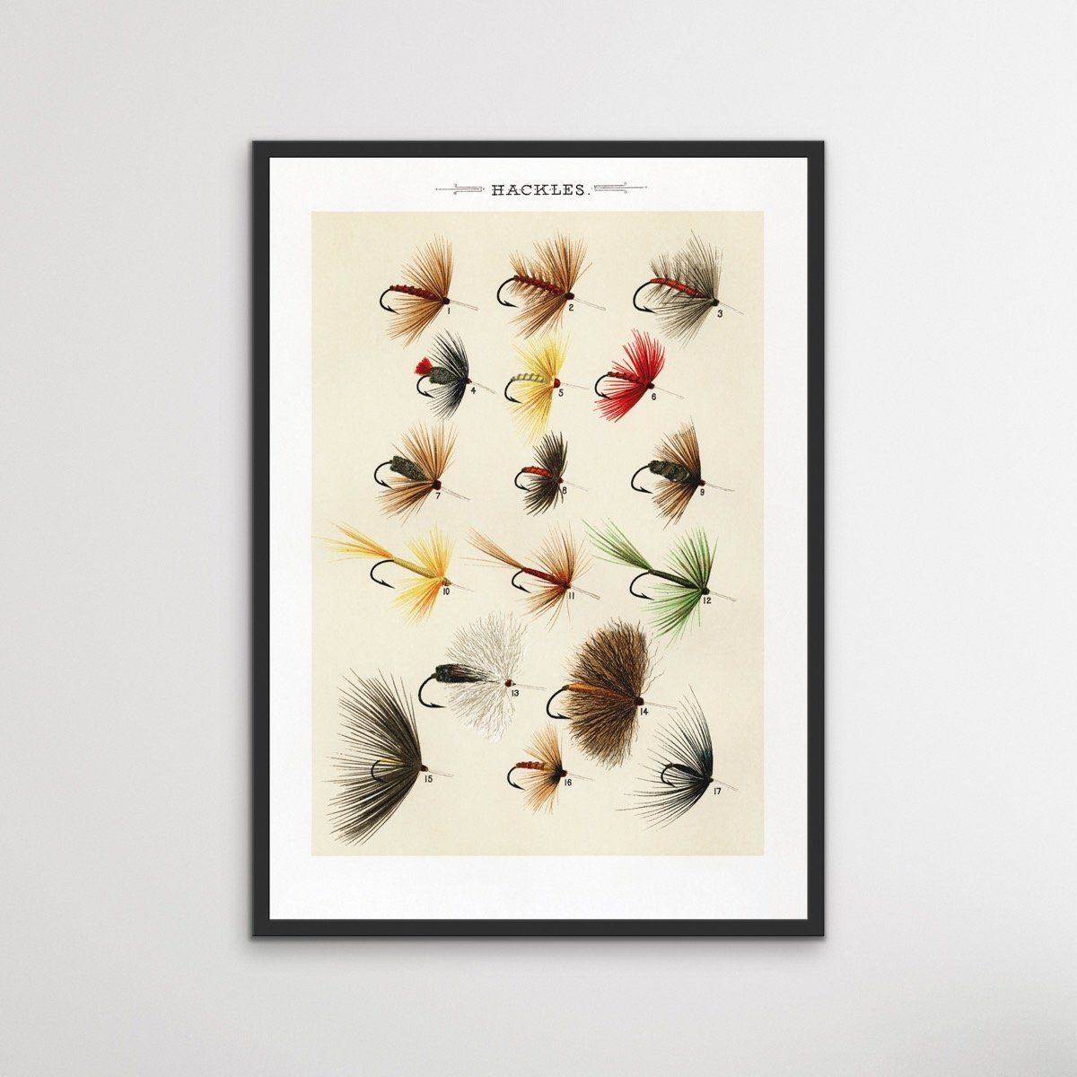 Hackles - Vintage Fly Fishing Poster - I Heart Wall Art