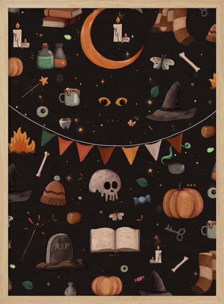 Halloween Theme - Stretched Canvas, Poster or Fine Art Print I Heart Wall Art