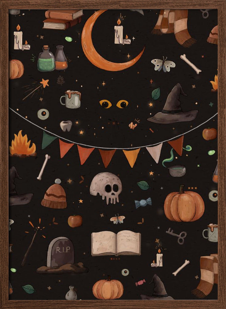 Halloween Theme - Stretched Canvas, Poster or Fine Art Print I Heart Wall Art