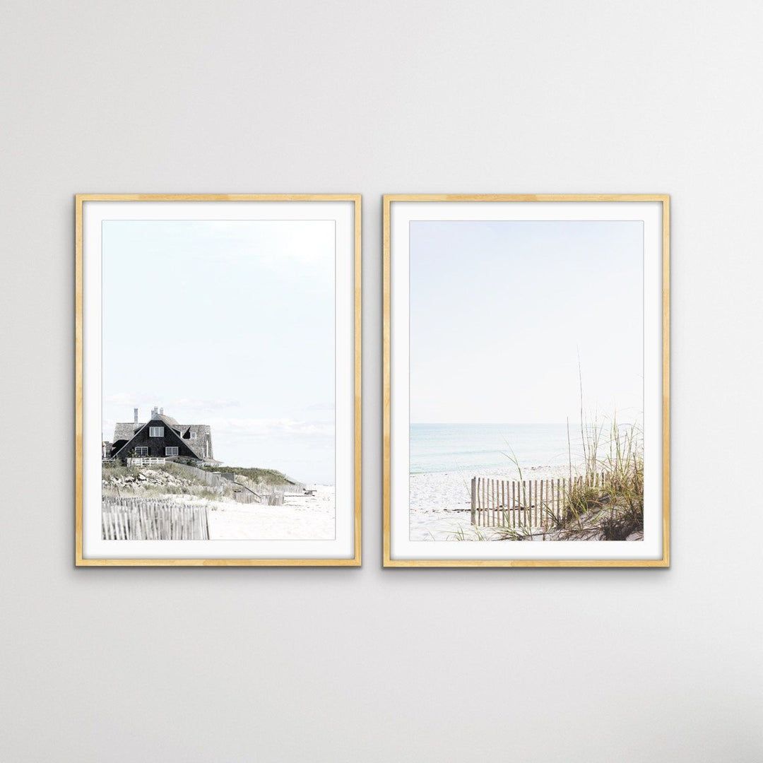 Hamptons Coast - Two Piece Coastal Photographic Print Set Diptych - I Heart Wall Art