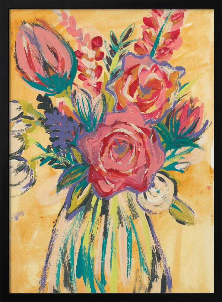 Hand painted abstract floral bouquet by Alyssa Hamilton Art - Stretched Canvas, Poster or Fine Art Print - I Heart Wall Art - Poster Print, Canvas Print or Framed Art Print