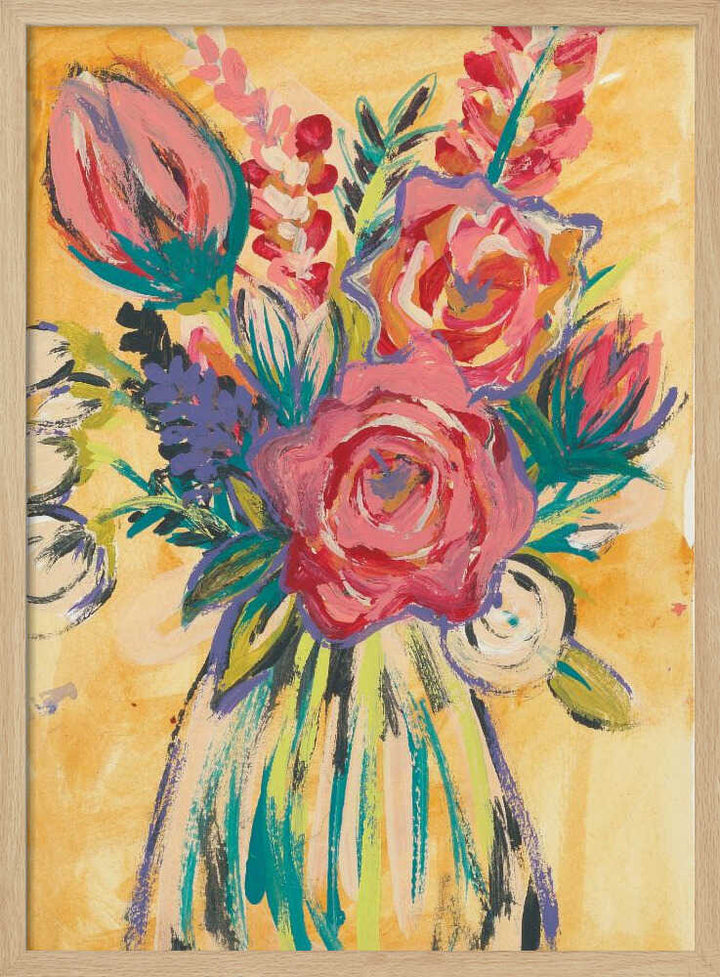 Hand painted abstract floral bouquet by Alyssa Hamilton Art - Stretched Canvas, Poster or Fine Art Print - I Heart Wall Art - Poster Print, Canvas Print or Framed Art Print