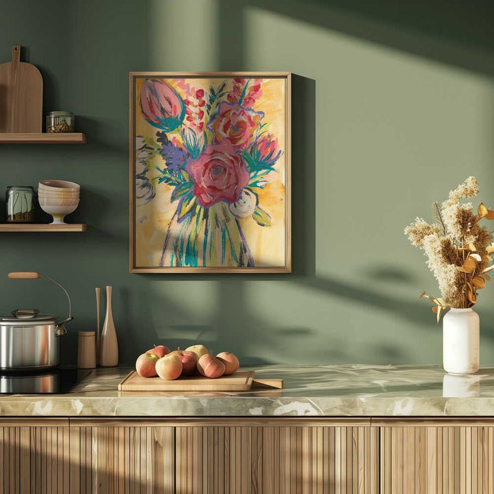 Hand painted abstract floral bouquet by Alyssa Hamilton Art - Stretched Canvas, Poster or Fine Art Print - I Heart Wall Art - Poster Print, Canvas Print or Framed Art Print