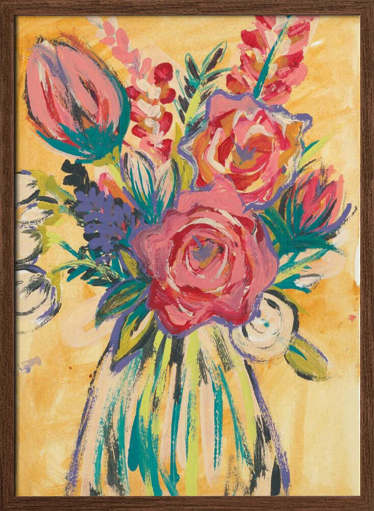 Hand painted abstract floral bouquet by Alyssa Hamilton Art - Stretched Canvas, Poster or Fine Art Print - I Heart Wall Art - Poster Print, Canvas Print or Framed Art Print