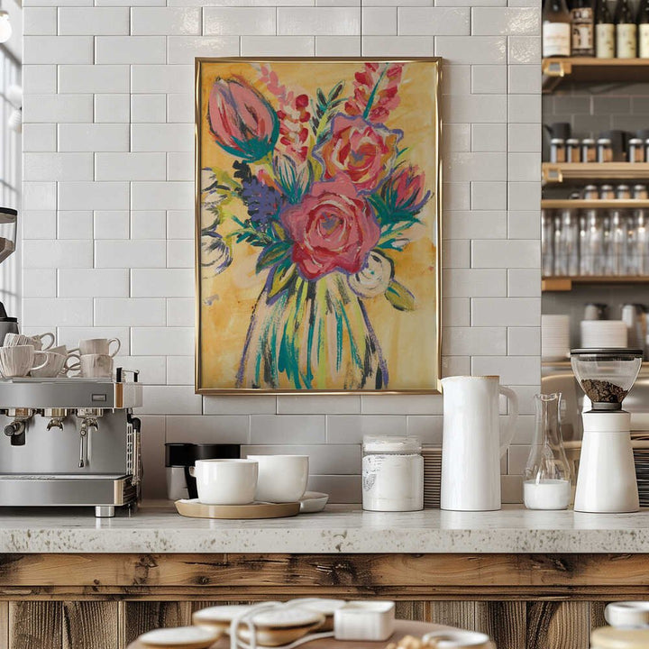 Hand painted abstract floral bouquet by Alyssa Hamilton Art - Stretched Canvas, Poster or Fine Art Print - I Heart Wall Art - Poster Print, Canvas Print or Framed Art Print