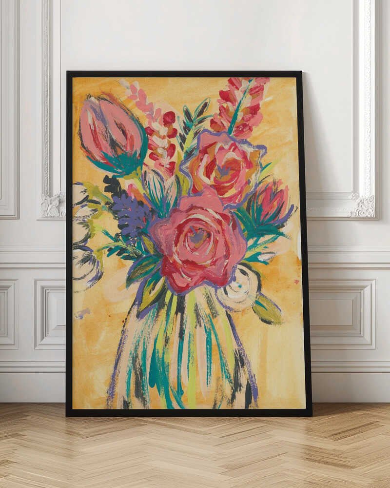 Hand painted abstract floral bouquet by Alyssa Hamilton Art - Stretched Canvas, Poster or Fine Art Print - I Heart Wall Art - Poster Print, Canvas Print or Framed Art Print