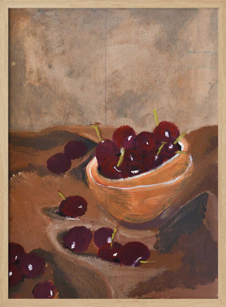 Hand Painted Still Life Cherries by Alyssa Hamilton Art - Stretched Canvas, Poster or Fine Art Print - I Heart Wall Art - Poster Print, Canvas Print or Framed Art Print