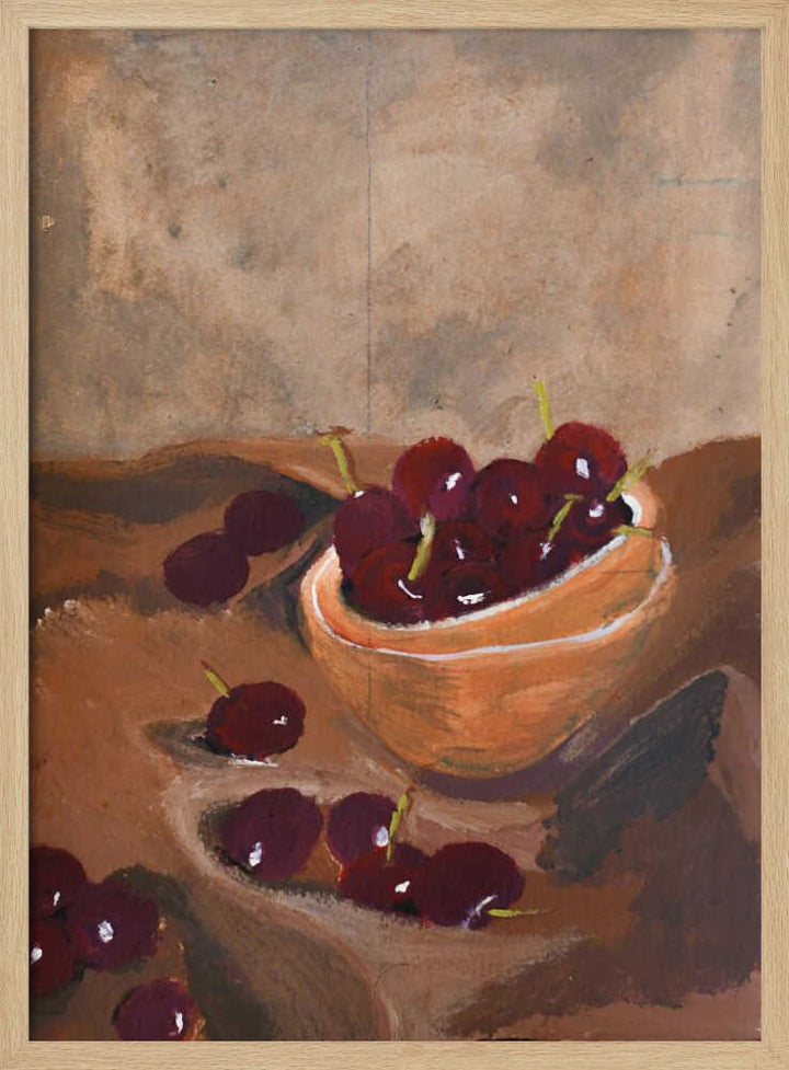 Hand Painted Still Life Cherries by Alyssa Hamilton Art - Stretched Canvas, Poster or Fine Art Print - I Heart Wall Art - Poster Print, Canvas Print or Framed Art Print