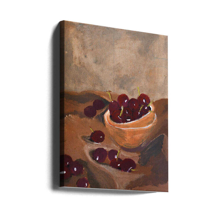 Hand Painted Still Life Cherries by Alyssa Hamilton Art - Stretched Canvas, Poster or Fine Art Print - I Heart Wall Art - Poster Print, Canvas Print or Framed Art Print