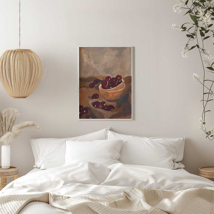 Hand Painted Still Life Cherries by Alyssa Hamilton Art - Stretched Canvas, Poster or Fine Art Print - I Heart Wall Art - Poster Print, Canvas Print or Framed Art Print