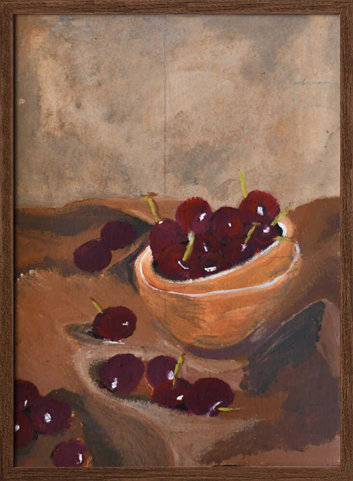Hand Painted Still Life Cherries by Alyssa Hamilton Art - Stretched Canvas, Poster or Fine Art Print - I Heart Wall Art - Poster Print, Canvas Print or Framed Art Print