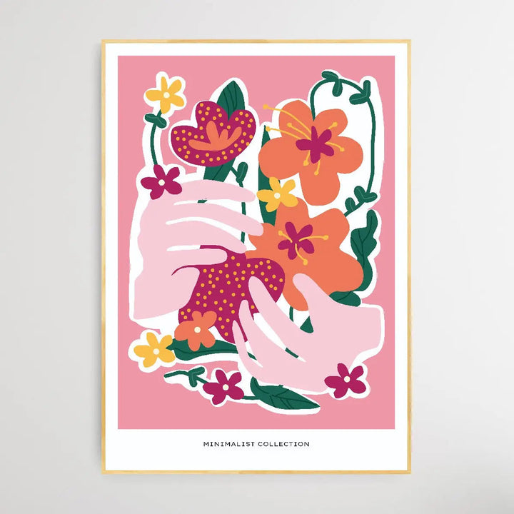 Hands Open Minimalist Poster I Heart Wall Art Australia 