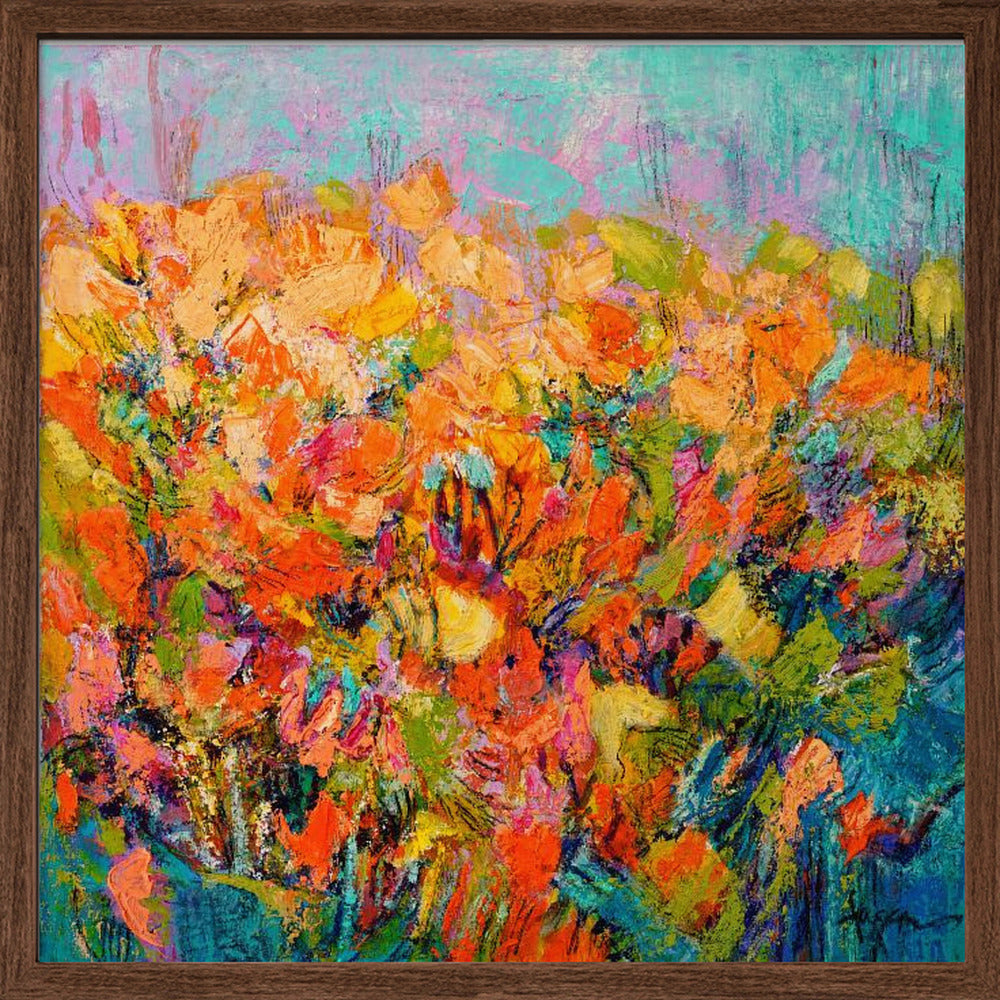 Happiness Sprouting - Square Stretched Canvas, Poster or Fine Art Print I Heart Wall Art