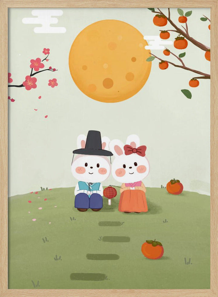 Happy Mid Autumn Festival Tradition - Stretched Canvas, Poster or Fine Art Print I Heart Wall Art