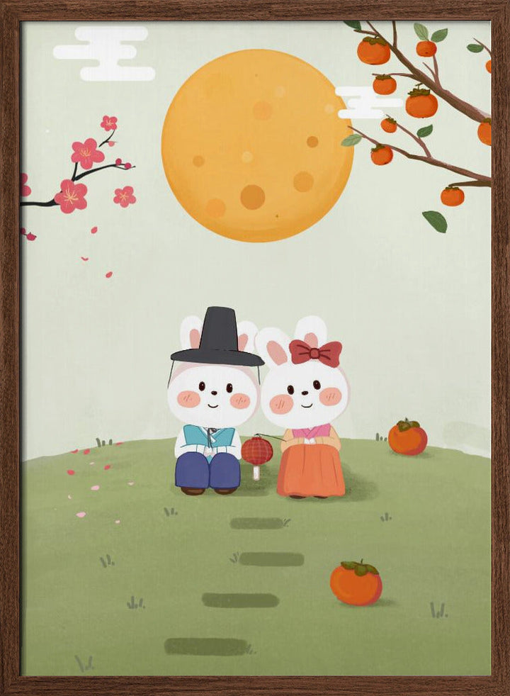 Happy Mid Autumn Festival Tradition - Stretched Canvas, Poster or Fine Art Print I Heart Wall Art
